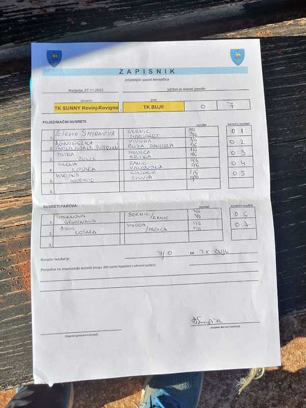 dame Rovinj - Buje 0:7